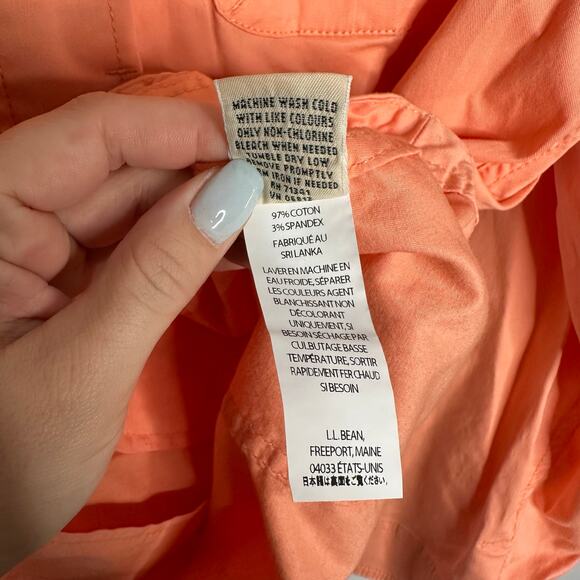 L.L Bean Women's Peach / Orange Utility Full Zip Lightweight Jacket Size Medium - Picture 7 of 9